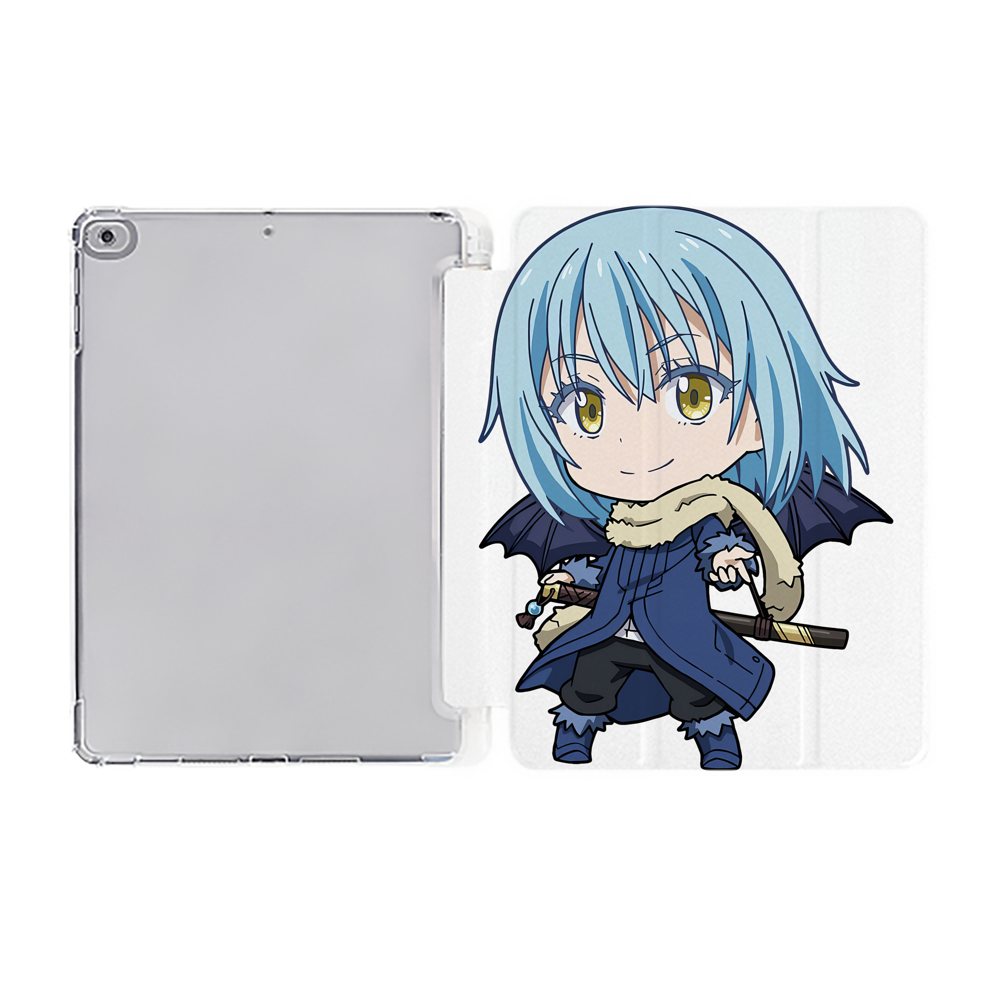 （画像用） 転スラ Regarding Reincarnated to Slime IPad ケース ペン収納付き 三つ折りスタンド PUレザー×シリコン 対応機種9.5/10.5/10.9インチ